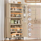 Mobile Contenitore Alto 160 cm con 2 Ante, Dispensa da Cucina, Armadietto da Bagno a 5 Ripiani Regolabili per Cucina, Sala da Pranzo, Bagno