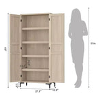Mobile Contenitore Alto 160 cm con 2 Ante, Dispensa da Cucina, Armadietto da Bagno a 5 Ripiani Regolabili per Cucina, Sala da Pranzo, Bagno