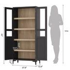 Mobile Contenitore Alto 160 cm con 2 Ante, Dispensa da Cucina, Armadietto da Bagno a 5 Ripiani Regolabili per Cucina, Sala da Pranzo, Bagno