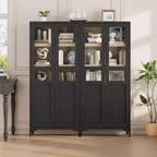 Mobile Contenitore Alto 160 cm con 2 Ante, Dispensa da Cucina, Armadietto da Bagno a 5 Ripiani Regolabili per Cucina, Sala da Pranzo, Bagno
