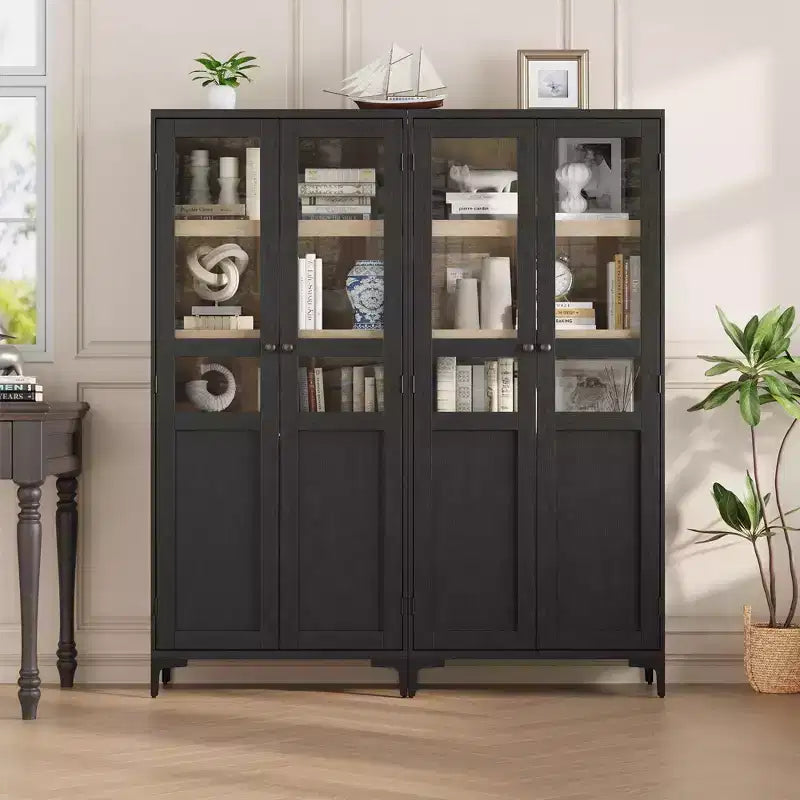 Mobile Contenitore Alto 160 cm con 2 Ante, Dispensa da Cucina, Armadietto da Bagno a 5 Ripiani Regolabili per Cucina, Sala da Pranzo, Bagno