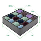 Organizer a 16 Scomparti per Cassetti per Vestiti, Divisori per Calze e Biancheria Intima, Organizer e Contenitore per Armadio e Cameretta Neonati, Grigio