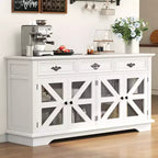 70 Sideboard Buffet Cabinet, Kitchen Pantry Storage Cabinet with 3 Drawers, Wooden Coffee Bar Cabinet, Entryway Console Table for Dining Living Room