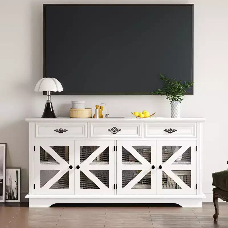 Madia Credenza da 70 cm, Dispensa da Cucina con 3 Cassetti, Mobile Bar in Legno, Consolle da Ingresso per Sala da Pranzo Soggiorno
