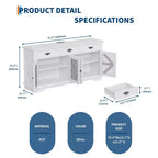 Madia Credenza da 70 cm, Dispensa da Cucina con 3 Cassetti, Mobile Bar in Legno, Consolle da Ingresso per Sala da Pranzo Soggiorno
