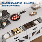 Madia Credenza da 70 cm, Dispensa da Cucina con 3 Cassetti, Mobile Bar in Legno, Consolle da Ingresso per Sala da Pranzo Soggiorno
