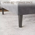 Struttura Letto King Size in Velluto con Design Wingback, Profonda Trapuntatura a Bottoni, Stabilità in Metallo, Facile Montaggio