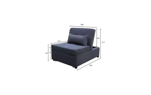 Sgabello poggiapiedi regolabile 4 in 1, sgabello da letto, sedia divano per gli ospiti, divano letto moderno per gli ospiti con schienale regolabile e cuscino