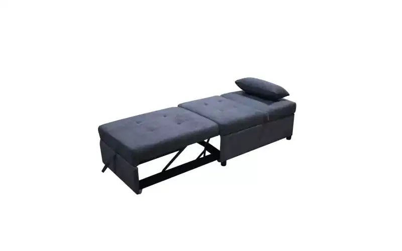 Sgabello poggiapiedi regolabile 4 in 1, sgabello da letto, sedia divano per gli ospiti, divano letto moderno per gli ospiti con schienale regolabile e cuscino