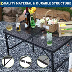 Tavolo da Grill Pieghevole 3x2FT con Piano a Rete, Tavolo da Campeggio Portatile in Metallo Regolabile in Altezza per Barbecue, Picnic, Cucina da Esterno, Nero