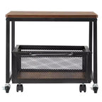 VEVOR Mini Fridge Stand with Storage, 198 lbs Mini Fridge Table with Movable Storage Cart & Swivel Wheels, Beverage Refrigerator Stand,Light Brown