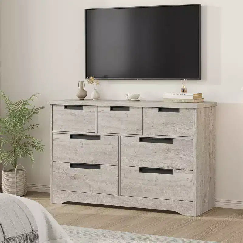 Cassettiera per camera da letto con 7 cassetti, cassettiera in legno per armadio, cassettiera portaoggetti per corridoio, soggiorno e ufficio