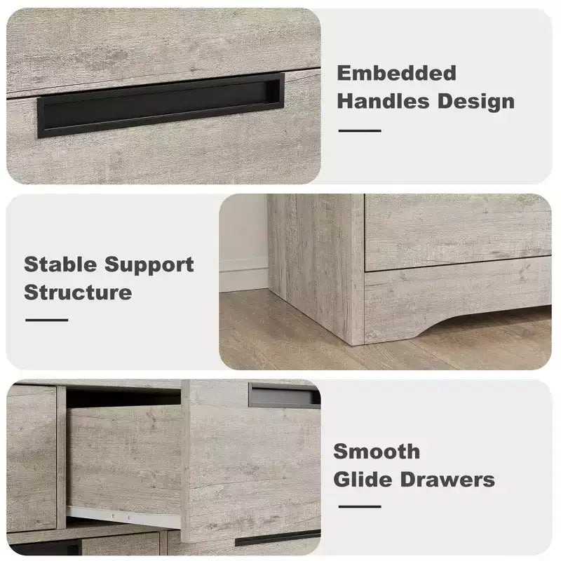 Cassettiera per camera da letto con 7 cassetti, cassettiera in legno per armadio, cassettiera portaoggetti per corridoio, soggiorno e ufficio