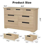Cassettiera per camera da letto con 7 cassetti, cassettiera in legno per armadio, cassettiera portaoggetti per corridoio, soggiorno e ufficio
