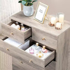 Cassettiera a 6 cassetti in truciolato grigio da 66 cm (25,98 pollici) di larghezza