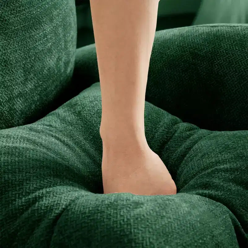 Divanetto a 2 posti in ciniglia Cloud Touch - Schienale trapuntato, Schiuma ergonomica ad alta densità, Base in legno massello, Adatto per appartamenti