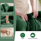 Divanetto a 2 posti in ciniglia Cloud Touch - Schienale trapuntato, Schiuma ergonomica ad alta densità, Base in legno massello, Adatto per appartamenti