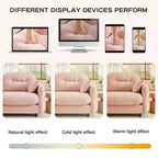 Divanetto a 2 posti in ciniglia Cloud Touch - Schienale trapuntato, Schiuma ergonomica ad alta densità, Base in legno massello, Adatto per appartamenti