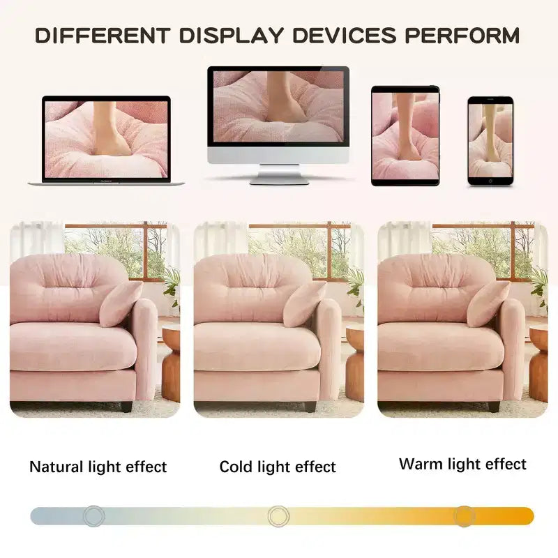 Divanetto a 2 posti in ciniglia Cloud Touch - Schienale trapuntato, Schiuma ergonomica ad alta densità, Base in legno massello, Adatto per appartamenti