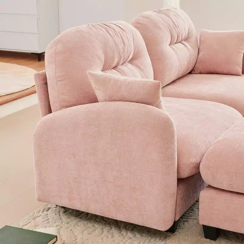 Divanetto a 2 posti in ciniglia Cloud Touch - Schienale trapuntato, Schiuma ergonomica ad alta densità, Base in legno massello, Adatto per appartamenti