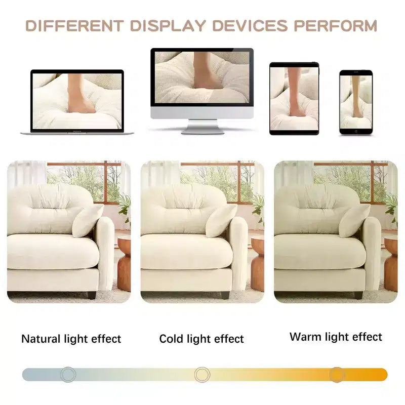Divanetto a 2 posti in ciniglia Cloud Touch - Schienale trapuntato, Schiuma ergonomica ad alta densità, Base in legno massello, Adatto per appartamenti