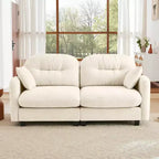 Cloud Touch Chenille Loveseat  Tufted Back, Ergonomic High-Density Foam, Solid Wood Base, Apartment-Size 2-Seater
