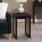 HomeStock 24 in.H Beige Color Square Wood Table Top End Table 1 -piece