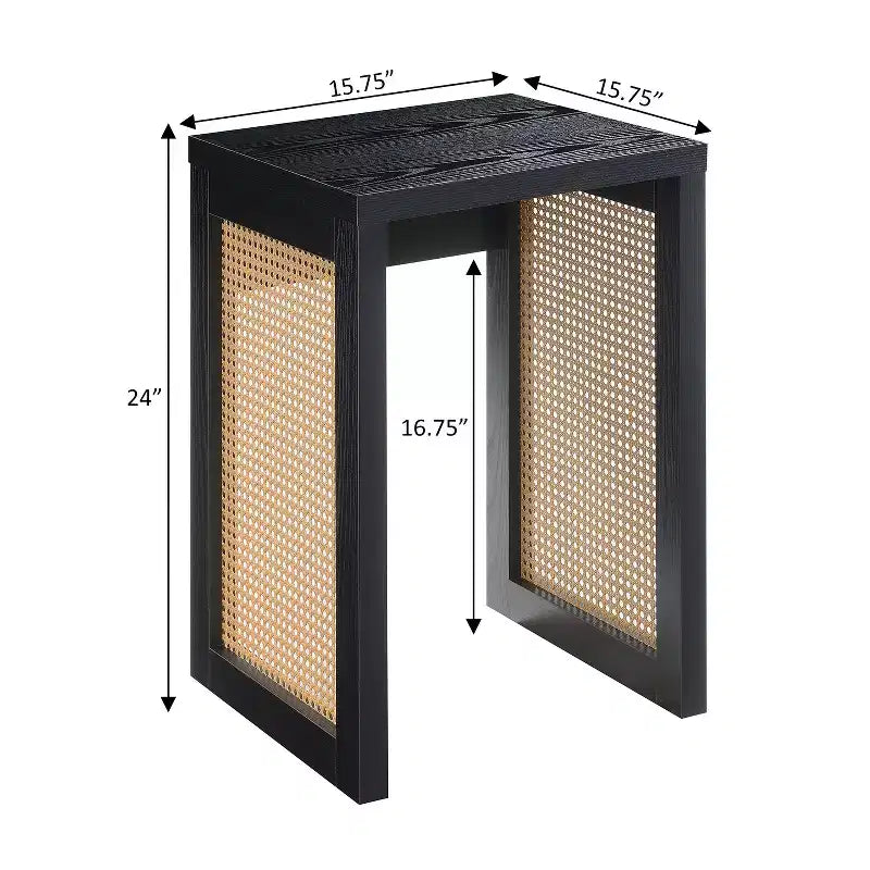 Tavolino da salotto quadrato in legno beige da 24 pollici di altezza