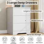 Comò a 3 cassetti per camera da letto, cassettiera in legno alta 75 cm, comodino con cassetti, organizer per vestiti per camera da letto, corridoio