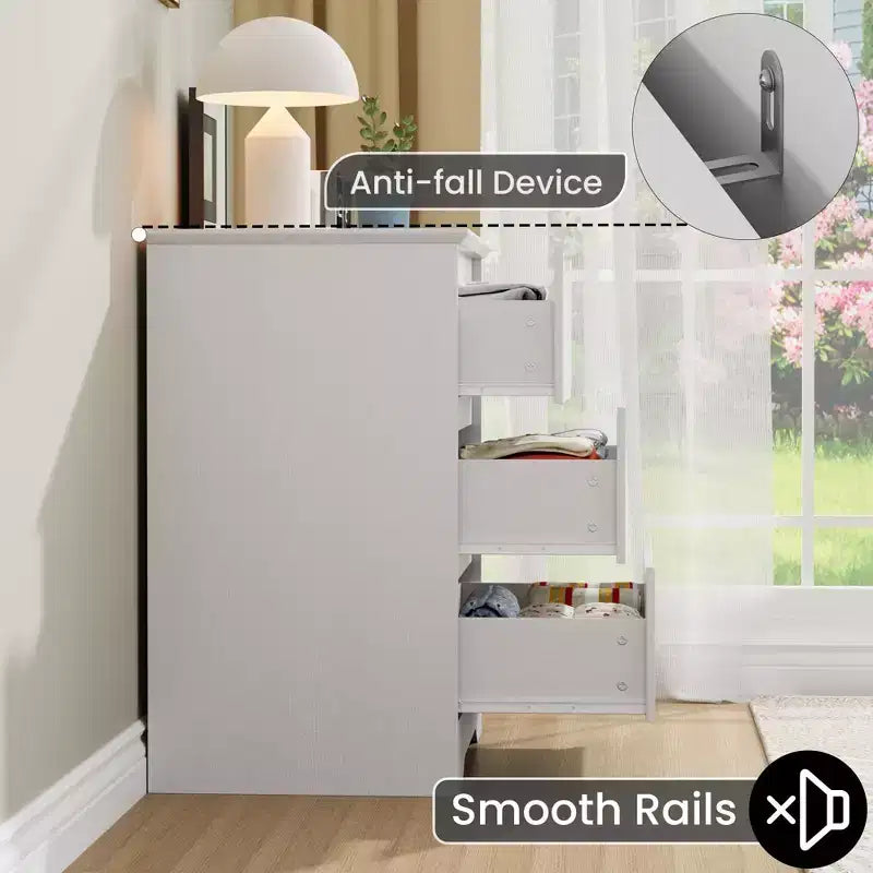 Comò a 3 cassetti per camera da letto, cassettiera in legno alta 75 cm, comodino con cassetti, organizer per vestiti per camera da letto, corridoio