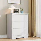 Comò a 3 cassetti per camera da letto, cassettiera in legno alta 75 cm, comodino con cassetti, organizer per vestiti per camera da letto, corridoio