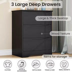 Comò a 3 cassetti per camera da letto, cassettiera in legno alta 75 cm, comodino con cassetti, organizer per vestiti per camera da letto, corridoio