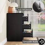 Comò a 3 cassetti per camera da letto, cassettiera in legno alta 75 cm, comodino con cassetti, organizer per vestiti per camera da letto, corridoio
