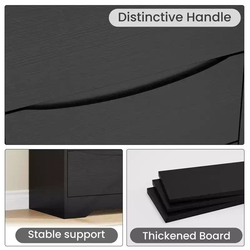 Comò a 3 cassetti per camera da letto, cassettiera in legno alta 75 cm, comodino con cassetti, organizer per vestiti per camera da letto, corridoio