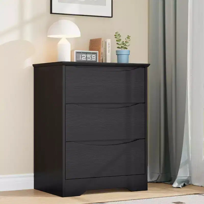 Comò a 3 cassetti per camera da letto, cassettiera in legno alta 75 cm, comodino con cassetti, organizer per vestiti per camera da letto, corridoio
