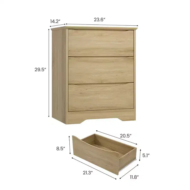 Comò a 3 cassetti per camera da letto, cassettiera in legno alta 75 cm, comodino con cassetti, organizer per vestiti per camera da letto, corridoio