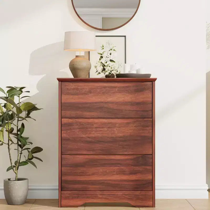 Comò a 3 cassetti per camera da letto, cassettiera in legno alta 75 cm, comodino con cassetti, organizer per vestiti per camera da letto, corridoio