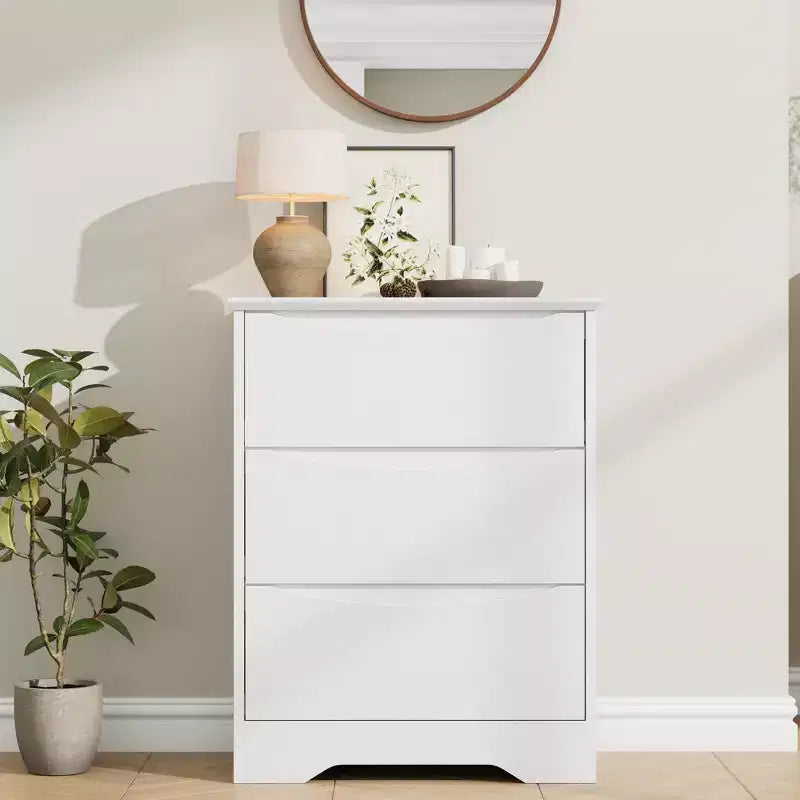 Comò a 3 cassetti per camera da letto, cassettiera in legno alta 75 cm, comodino con cassetti, organizer per vestiti per camera da letto, corridoio