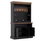 Mobile credenza da bar con luci a LED da 72'' di altezza, ripiani regolabili, cassetti, ripiano in vetro, ampio spazio di archiviazione per soggiorno o sala da pranzo