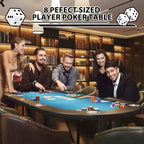Tavolo da poker ovale per 10 persone - Gambe pieghevoli in metallo - 9 portabicchieri in acciaio inossidabile - Bordo imbottito impermeabile
