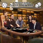 Tavolo da poker ovale per 10 persone - Gambe pieghevoli in metallo - 9 portabicchieri in acciaio inossidabile - Bordo imbottito impermeabile