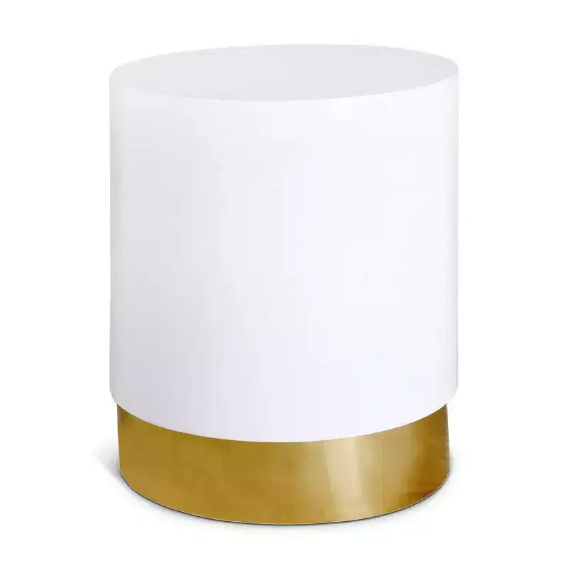 Meridian Furniture Deco White/Gold End Table