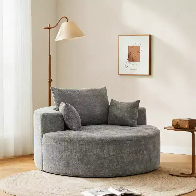 Plush Modern Sleeper Chair No Assembly Cozy Single Sofa for Living Room and Bedroom