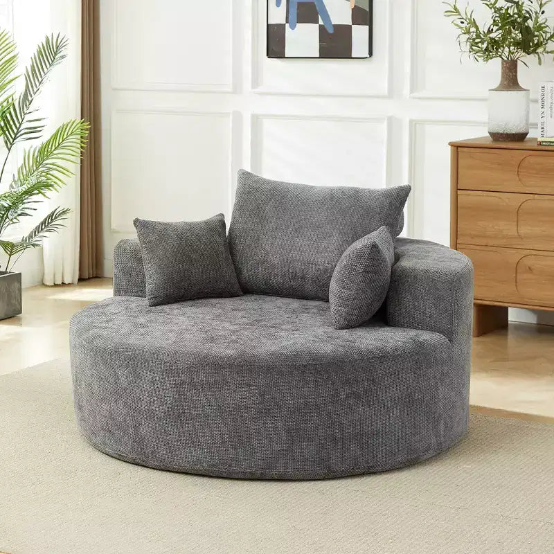 Poltrona letto moderna in peluche, nessuna necessità di montaggio, divano singolo accogliente per soggiorno e camera da letto