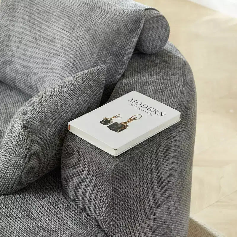 Poltrona letto moderna in peluche, nessuna necessità di montaggio, divano singolo accogliente per soggiorno e camera da letto