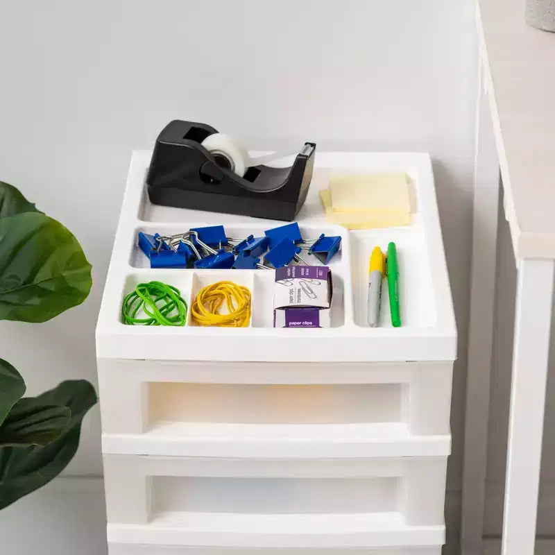 Carrello portaoggetti a 5 cassetti con ripiano organizer
