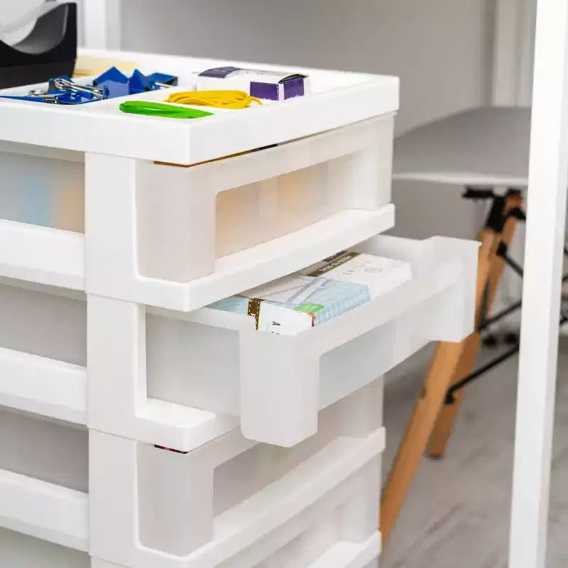 Carrello portaoggetti a 5 cassetti con ripiano organizer