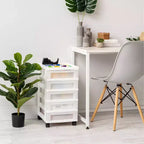 Carrello portaoggetti a 5 cassetti con ripiano organizer