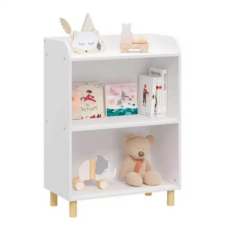 Organizzatore di giocattoli per bambini a 3/4 ripiani, libreria espositiva per bambini in legno, bianco