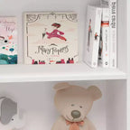 Organizzatore di giocattoli per bambini a 3/4 ripiani, libreria espositiva per bambini in legno, bianco